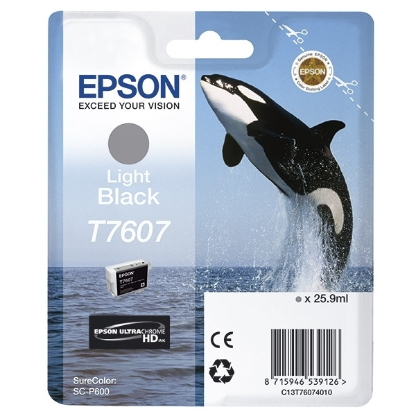 Epson T7607 inktcartridge licht zwart (origineel) C13T76074010 026734 - 1