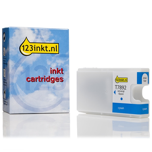 Epson T7892 inktcartridge cyaan extra hoge capaciteit (123inkt huismerk) C13T789240C 026663 - 1