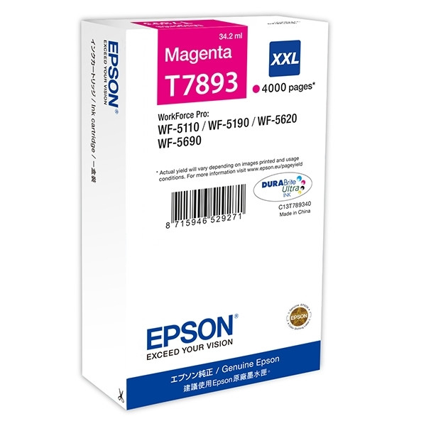 Epson T7893 inktcartridge magenta extra hoge capaciteit (origineel) C13T789340 904805 - 1