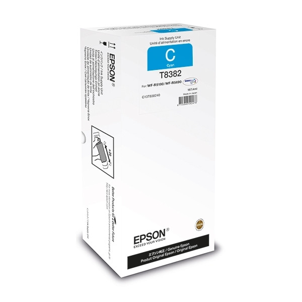 Epson T8382 inktcartridge cyaan hoge capaciteit (origineel) C13T838240 027082 - 1