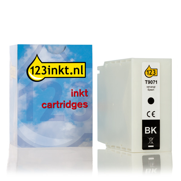 Epson T9071 inktcartridge zwart extra hoge capaciteit (123inkt huismerk) C13T907140C 026957 - 1