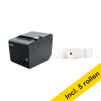 Epson TM-T20III (012) bonprinter zwart met ethernet bundel met 123inkt kassarol 80x80x12 thermo wit (5 stuks)  831986