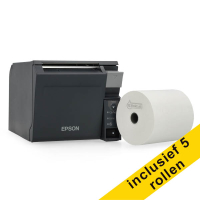 Epson TM-T70II bonprinter bundel met 123inkt kassarol 80x80x12 thermo wit (5 stuks) 832331