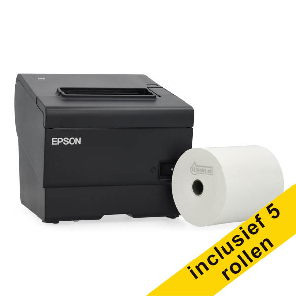Epson TM-T88VII bonprinter bundel met 123inkt kassarol 80x80x12 thermo wit (5 stuks) 832332 - 1
