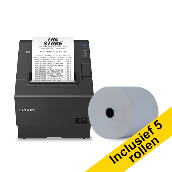 Epson TM-T88VII bonprinter met ethernet bundel met 5 Blue4est kassarollen 80x80x12 832364 - 1