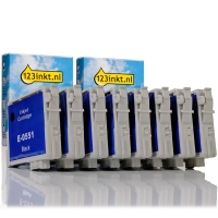 Epson aanbieding: 2 x set T055-serie zwart + 3 kleuren (123inkt huismerk) C13T05514010C C13T05524010C C13T05534010C C13T05544010C 110601