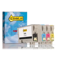 Epson aanbieding: 408XL-serie zwart + 3 kleuren (123inkt huismerk) C13T09K14010C C13T09K24010C C13T09K34010C C13T09K44010C 130116