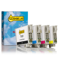 Epson aanbieding: T100-serie zwart + 3 kleuren (123inkt huismerk) C13T10014010C C13T10024010C C13T10034010C C13T10044010C 127098