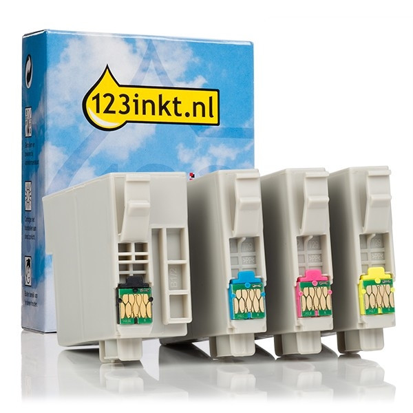 Epson aanbieding: T346-serie zwart + 3 kleuren (123inkt huismerk) C13T34664010C 127049 - 1