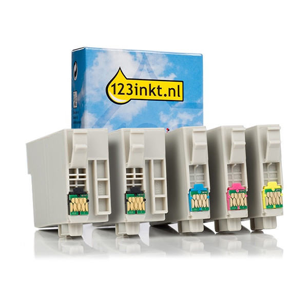 Epson aanbieding: T346 serie 2x zwart + 3 kleuren (123inkt huismerk)  160829 - 1