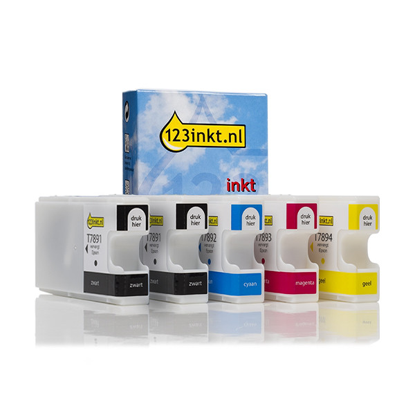 Epson aanbieding: T789 serie 2x zwart + 3 kleuren (123inkt huismerk)  160844 - 1