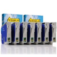 Epson aanbieding T034-serie 2 soorten zwart + 5 kleuren (123inkt huismerk) C13T03424010C C13T03434010C C13T03444010C C13T03454010C C13T03464010C 110531