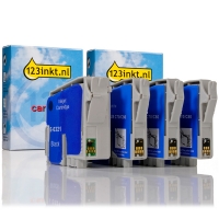 Epson aanbieding T042-serie zwart T0321 + 3 kleuren (123inkt huismerk) C13T03214010C C13T04224010C C13T04234010C C13T04244010C 110470