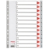 Esselte 100106 plastic tabbladen A4 grijs met 12 tabs 1-12 (11-gaats)
