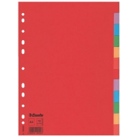 Esselte 100202 gekleurde kartonnen tabbladen A4 met 12 tabs (11-gaats) 100202 203516