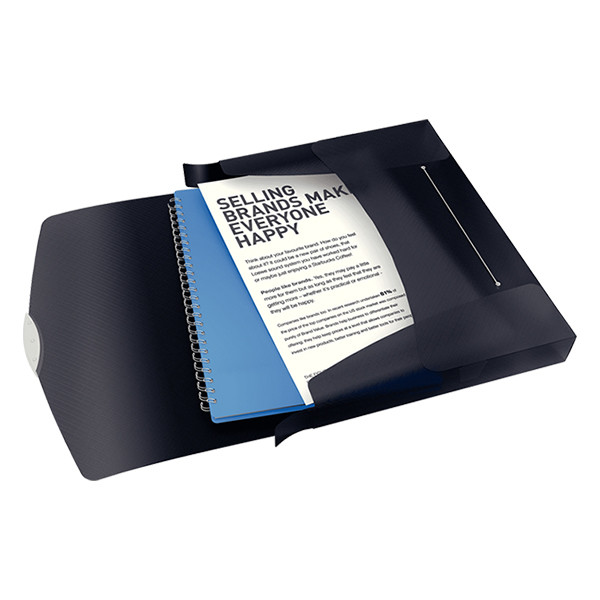Esselte 6240 Vivida documentenbox transparant zwart 40 mm (380 vel) 624049 203217 - 2