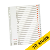 Aanbieding: 10x Esselte 100112 plastic tabbladen A4 grijs met 20 tabs A-Z (11-gaats) 203823