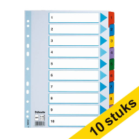 Aanbieding: 10x Esselte 100161 kartonnen tabbladen A4 met 10 tabs (11-gaats) 203835