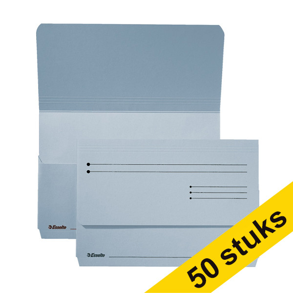 Aanbieding: 2x Esselte Pocket-File kartonnen dossiermappen blauw (25 stuks) 203152 - 1