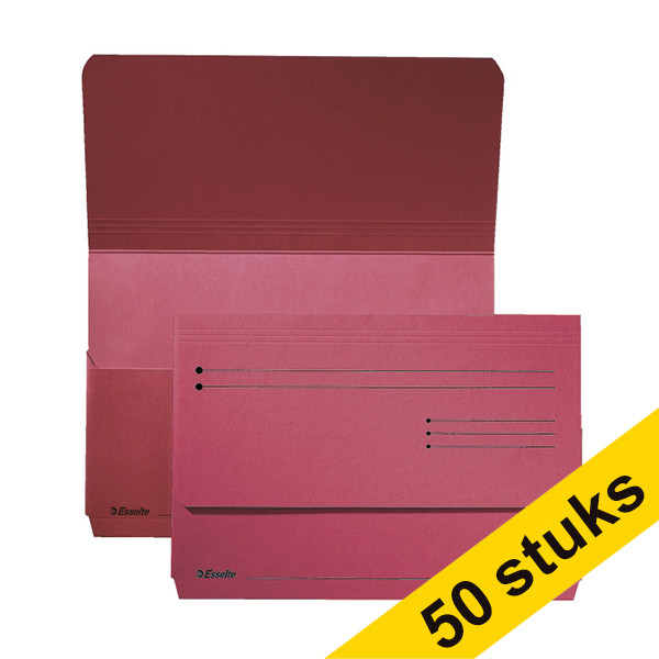 Aanbieding: 2x Esselte Pocket-File kartonnen dossiermappen rood (25 stuks) 203151 - 1