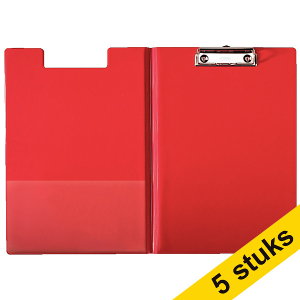 Aanbieding: 5x Esselte klembord met omslag rood A4 staand 203991 - 1