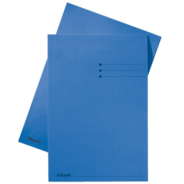 Esselte inlegmap karton met lijnbedrukking en 10 mm overslag blauw A4 (100 stuks) 2013402 203620 - 1