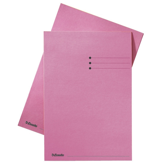 Esselte inlegmap karton met lijnbedrukking en 10 mm overslag roze A4 (100 stuks) 2013411 203630 - 1