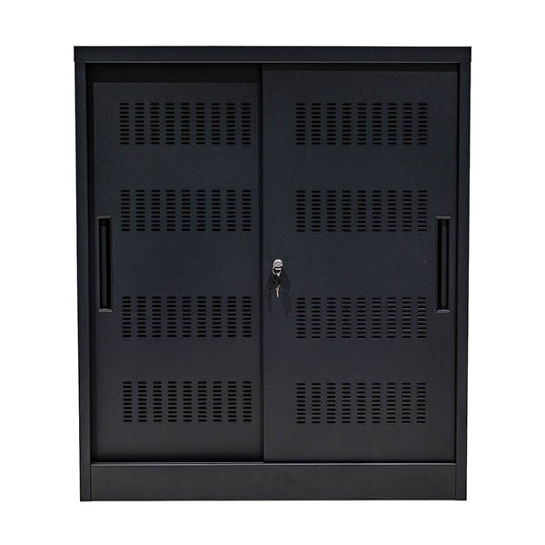 Euroseats schuifdeurkast zwart 105 x 90 x 40 cm 205803 - 1