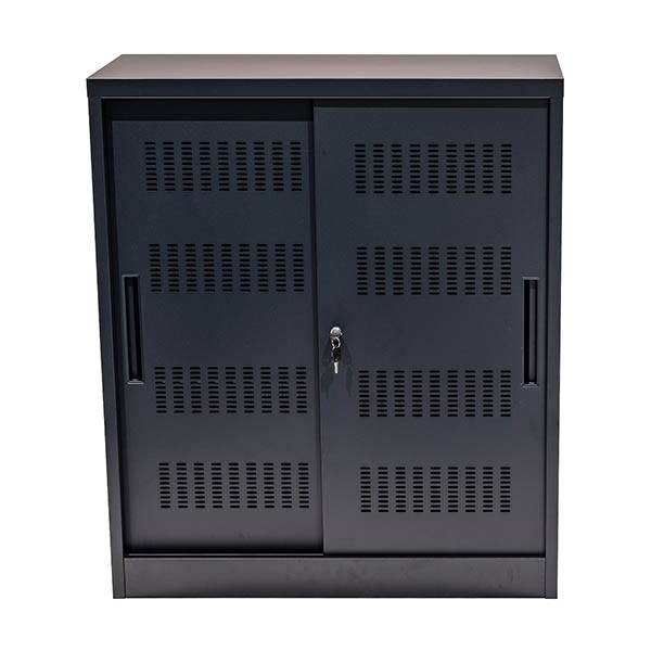 Euroseats schuifdeurkast zwart 105 x 90 x 40 cm 205803 - 2