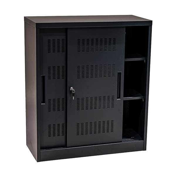 Euroseats schuifdeurkast zwart 105 x 90 x 40 cm 205803 - 4