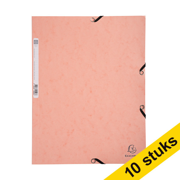 Aanbieding: 10x Exacompta elastomap glanskarton koraal A4 404073 - 1