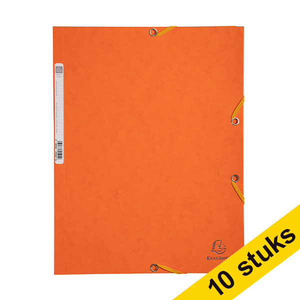 Aanbieding: 10x Exacompta elastomap glanskarton oranje A4 404062 - 1