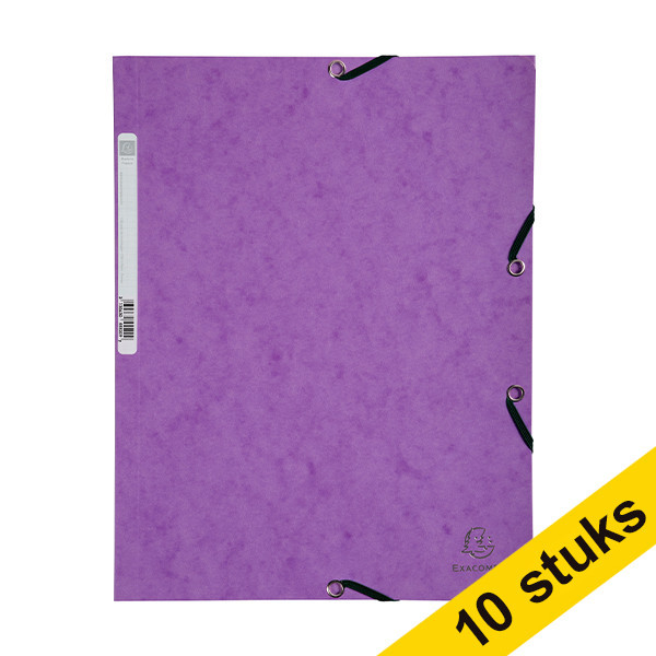 Aanbieding: 10x Exacompta elastomap glanskarton purper A4 404065 - 1