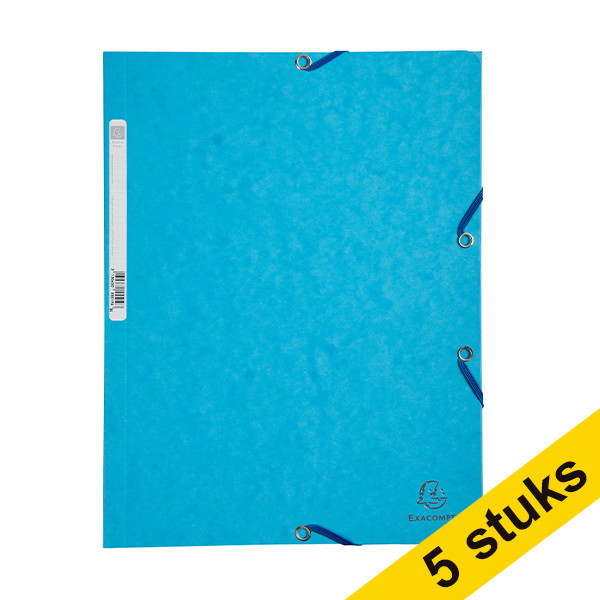 Aanbieding: 5x Exacompta elastomap glanskarton turkoois A4 404048 - 1
