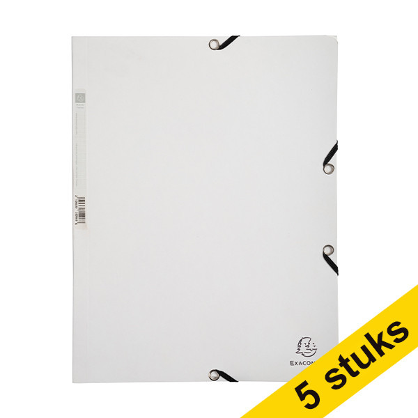 Aanbieding: 5x Exacompta elastomap glanskarton wit A4 404043 - 1