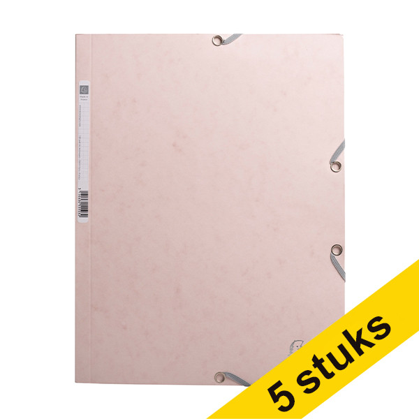 Aanbieding: 5x Exacompta elastomap glanskarton zachtroze A4 404165 - 1