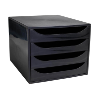 Exacompta Ecobox Ecoblack ladeblok zwart (4 laden) 404691