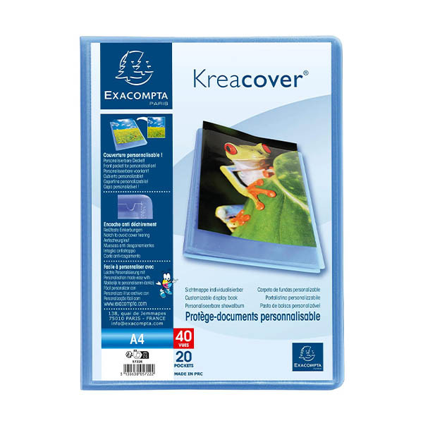 Exacompta Kreacover showalbum met insert A4 blauw (20 insteekhoezen) 404694 - 1
