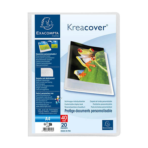 Exacompta Kreacover showalbum met insert A4 transparant (20 insteekhoezen) 404695 - 1