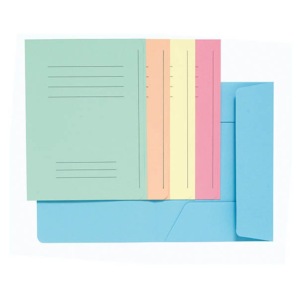 Exacompta Super 210 dossiermap met 3 kleppen en lijnbedrukking A4 assorti (50 stuks) 404681 - 1