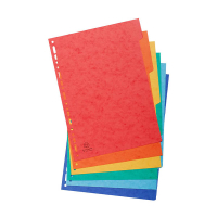 Exacompta kartonnen tabbladen A4 gekleurd met 6 tabs (11-gaats) 404659