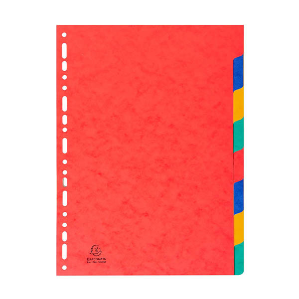 Exacompta kartonnen tabbladen A4 gekleurd met 8 tabs (11-gaats) 404660 - 1