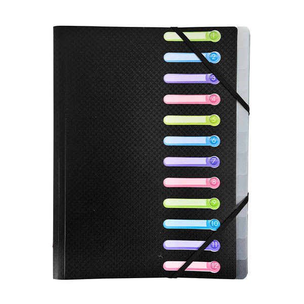 Exacompta sorteermap PP zwart (12 tabs) 404688 - 1