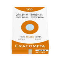 Exacompta systeemkaart gelinieerd 75 x 125 mm assorti kleuren (100 stuks) 13851X 404434