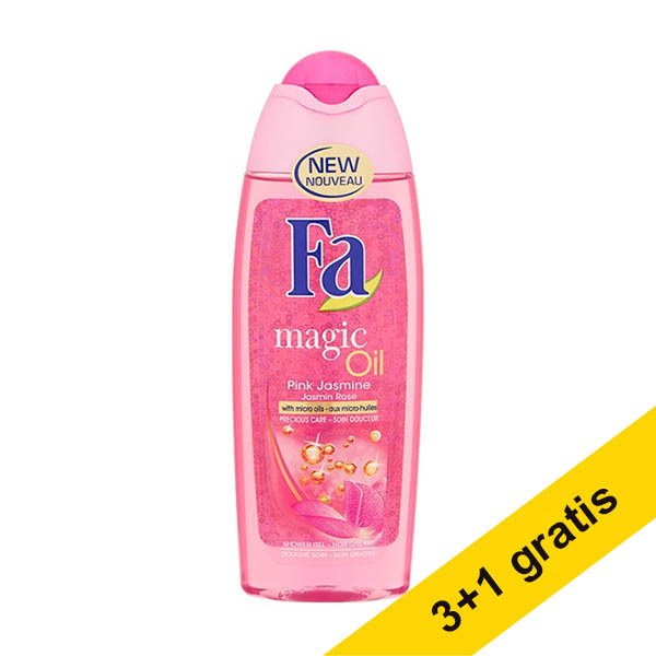 Aanbieding: 4x Fa Magic Oil Pink Jasmin douchegel (250 ml) SFA06261 - 1