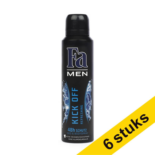 Aanbieding: 6x Fa deodorant spray Kick Off for Men (150 ml) SFA06003 - 1