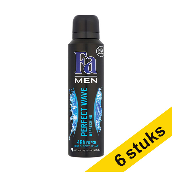 Fa Aanbieding: 6x Fa deodorant spray Perfect Wave for Men (150 ml)  SFA06003 - 1