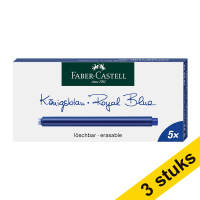 Aanbieding: 3x Faber-Castell inktpatroon extra lang blauw (5 stuks) 220190