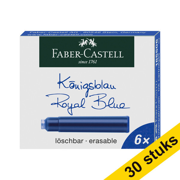 Aanbieding: 5x Faber-Castell inktpatroon blauw (6 stuks) 220189 - 1