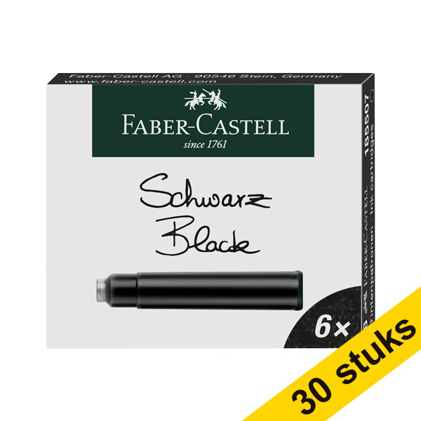 Aanbieding: 5x Faber-Castell inktpatroon zwart (6 stuks) 220188 - 1